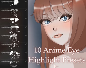 10 Anime Eye Highlight Brushes for Procreate