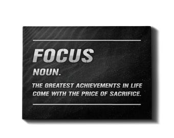 Focus Definition - Wallart, Motivational Canvas Print, Entrepreneur Quote, Hustle Quote, Wall Decor, Framed Art, Daily Motivation, Quote