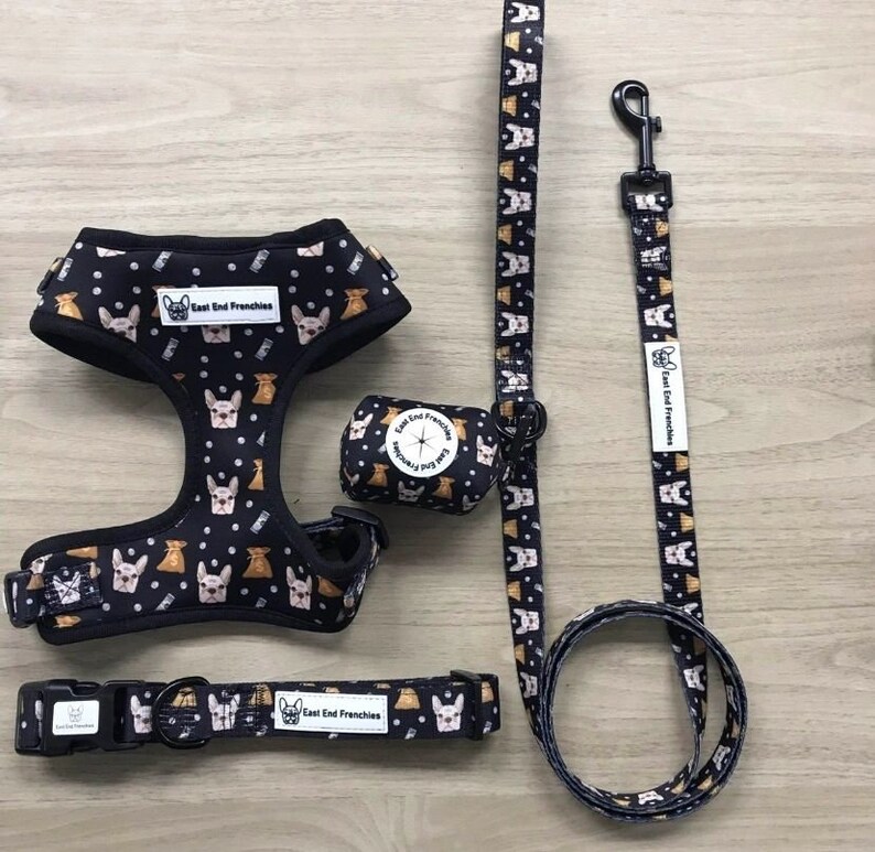 French Bulldog Collar, Lead and Poop Bag Holder Etsy