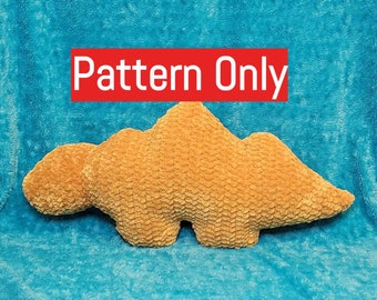 Crochet Dino Chicken Nuggie Pillow PATTERN - Stegosaurus