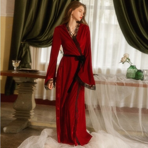 long velvet dressing gown