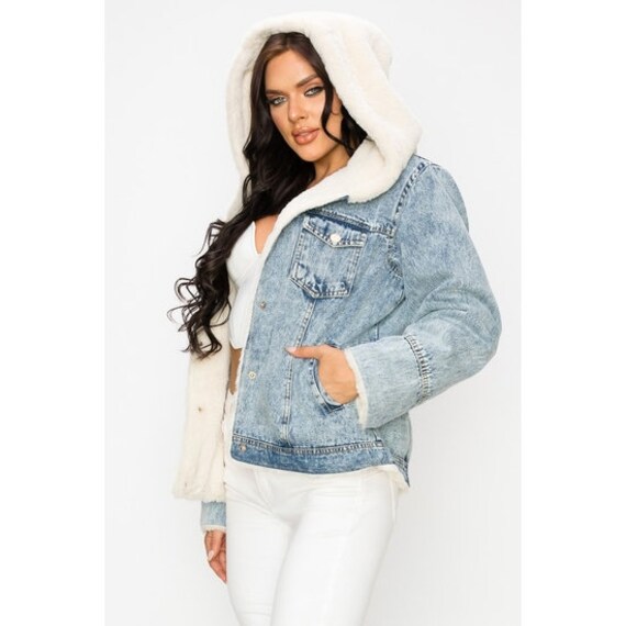 jean jacket with fluff inside