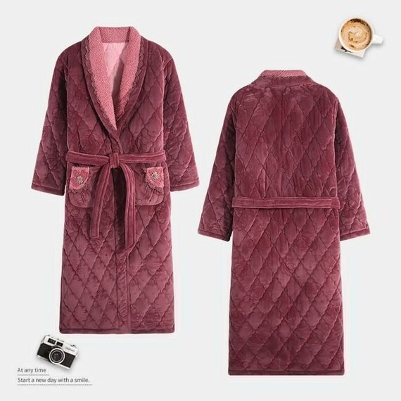 Luxurious Warm Fleece Dressing Gown 