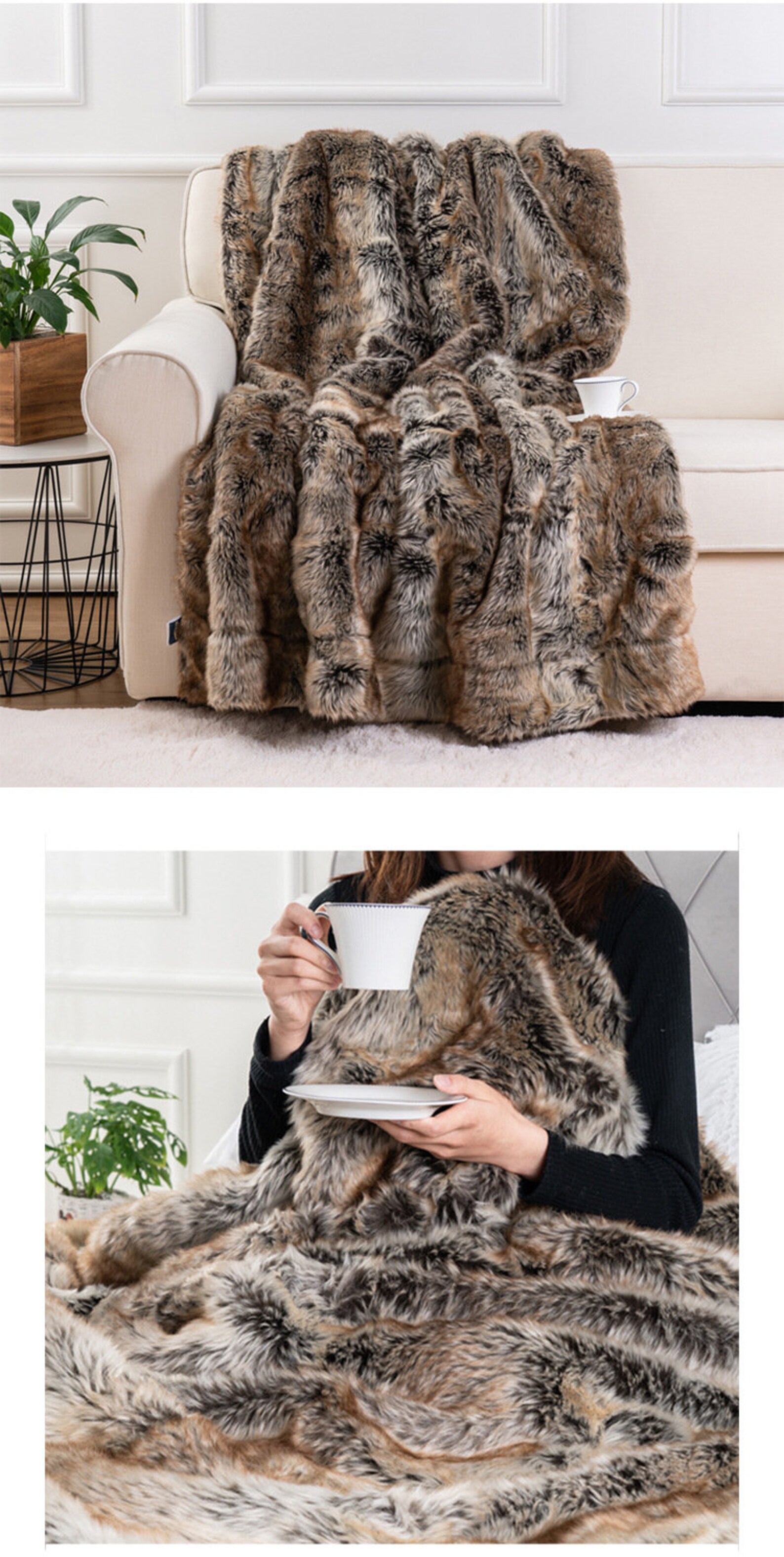 Faux Fur Throw Blanket Super Soft Faux Fur Weighted Blanket Etsy UK