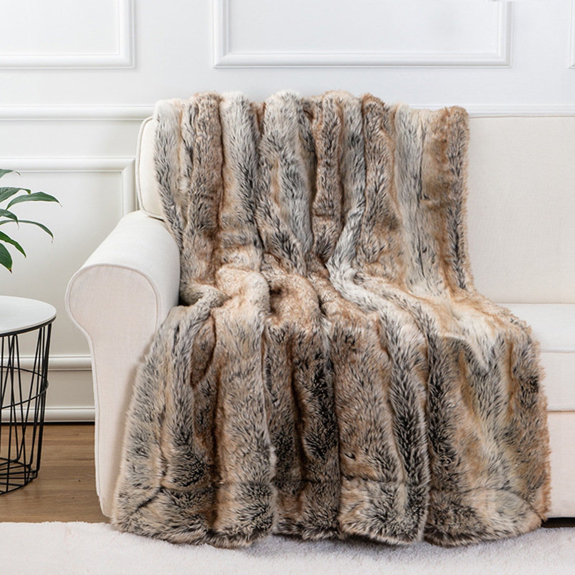 Faux Fur Throw Blanket Super Soft Faux Fur Weighted Blanket Etsy UK