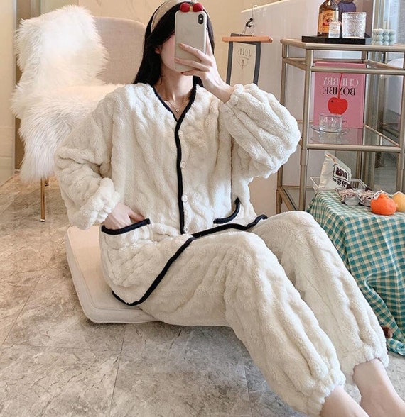 Cute Kawaii Pjs Soft Fleece Pjs Warm Winter Pjs Cozy - Etsy