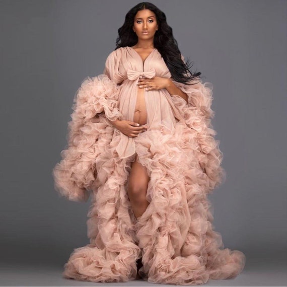 Sexy Long Tulle Robe Maternity 