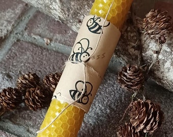 8 inch - Hand-rolled Beeswax candle