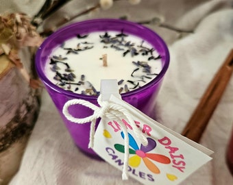 Lavender Tea - 5oz purple glass candle