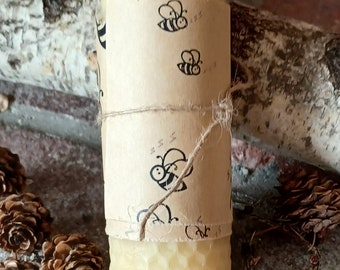 4 inch - Hand-rolled beeswax candle