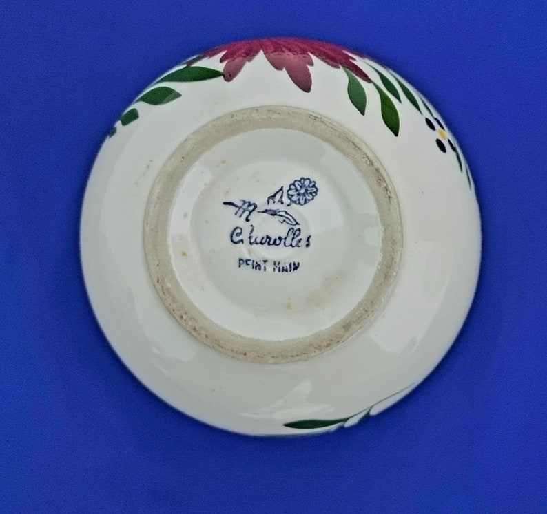 Vintage bowl en Faïence de Charolles. Années '60. Signé et peint à main. Parfait état. image 4