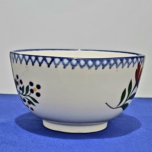 Vintage bowl en Faïence de Charolles. Années '60. Signé et peint à main. Parfait état. image 3