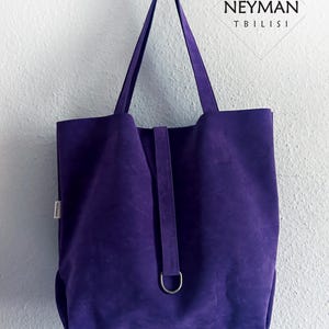 Oversize Violet Violet Vegan Wildledertasche