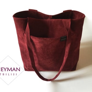 Bordeaux Sangria Vegan Suede Leather Shoulder Bag, Rouge Foncé Bourgogne