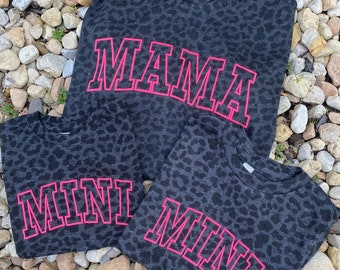 Custom Black Leopard Shirt with 3D Puff Vinyl | monogram, mama, wife shirt