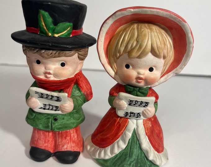 Vintage Children Ardco Choir Porcelain Figurines Christmas Holiday Boy and Girl Singing Carolers