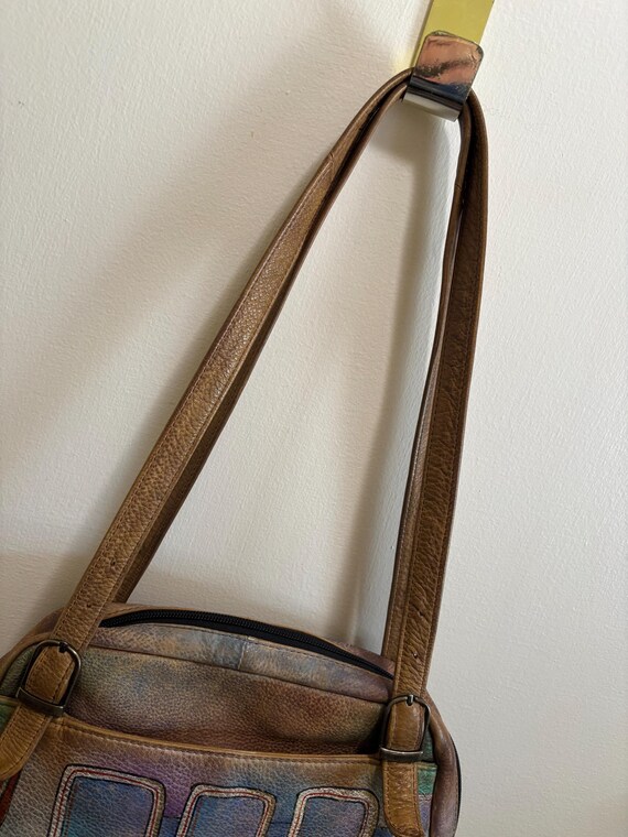 Anuschka Southwestern Aztec Painted Leather Bag S… - image 8