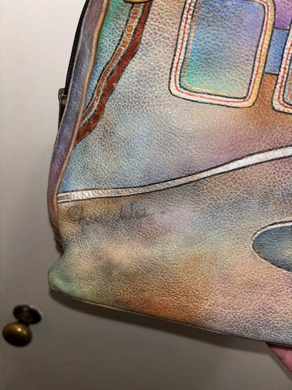 Anuschka Southwestern Aztec Painted Leather Bag S… - image 7