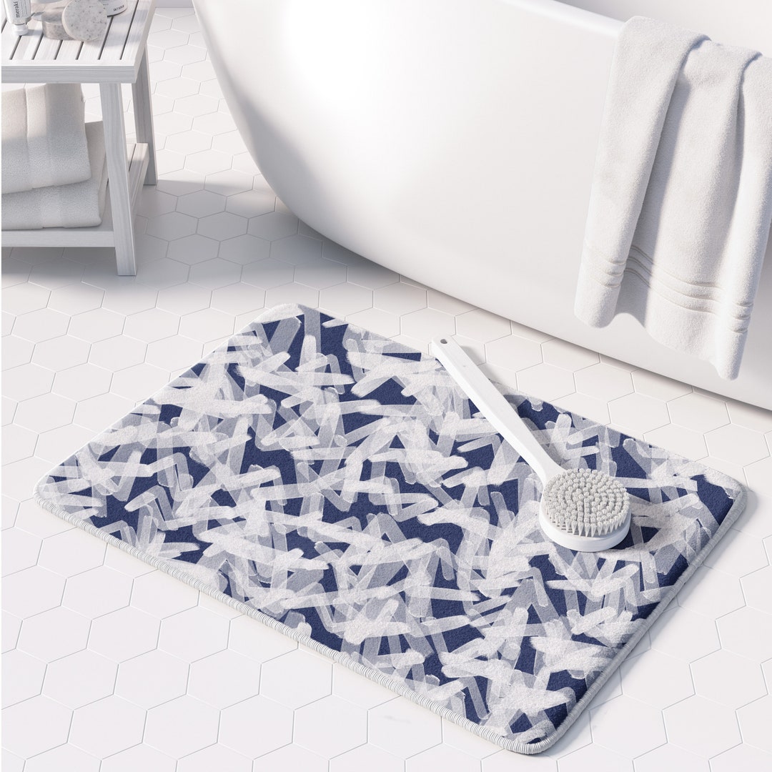 Boho Bath Mat Abstract Bath Mat Modern Bathroom Decor Bathroom