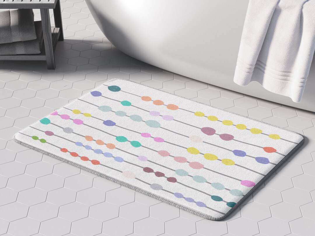 Colorful Design Bath Mat Quirky Kids Bath Rug Fun Decorative Bath Mat