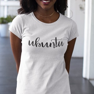 South African Ubuntu brotherhood T-shirt black white, zulu, I am because we are