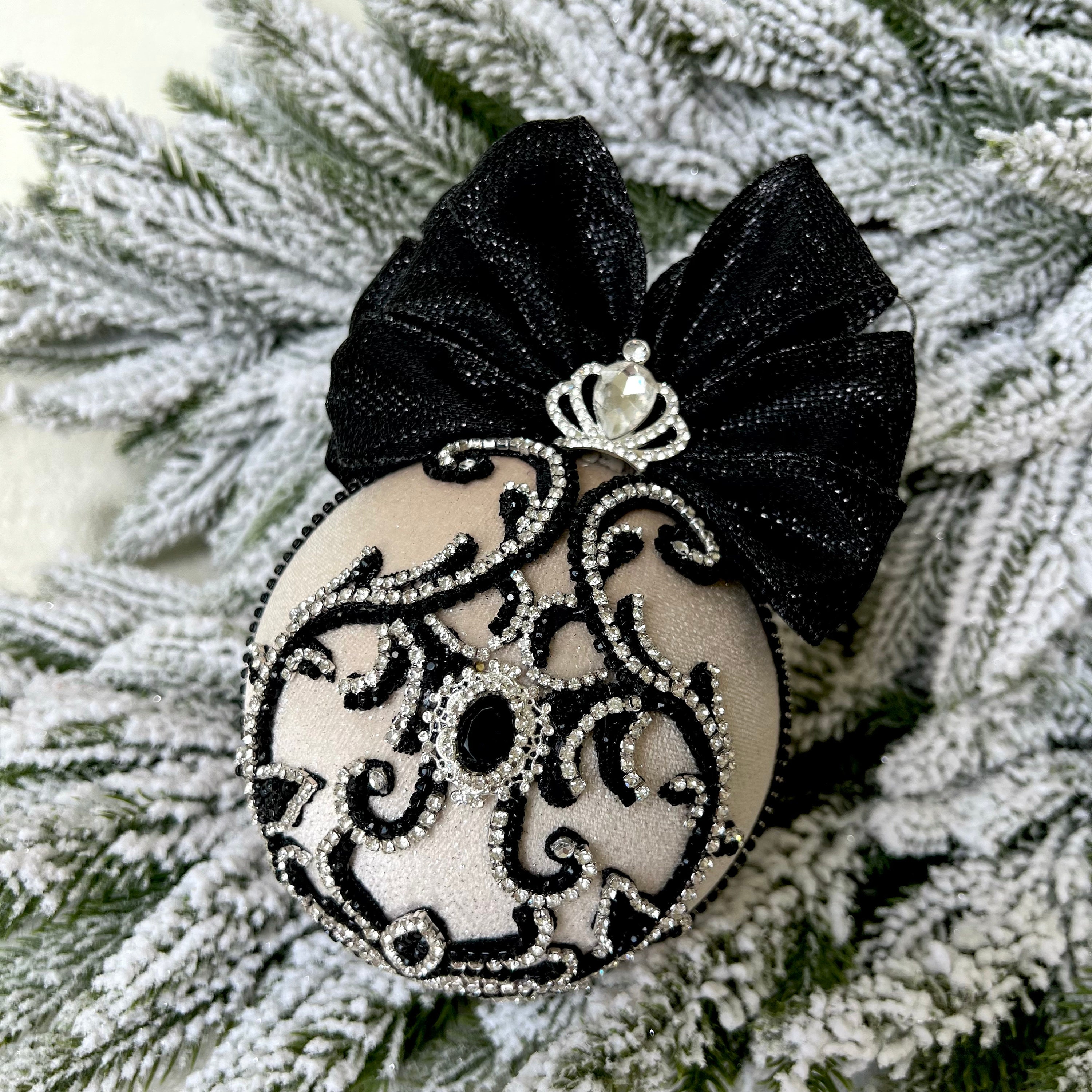 Beaded and Embroidered Velvet Ornaments (Set of 6), 'Velvet Holiday