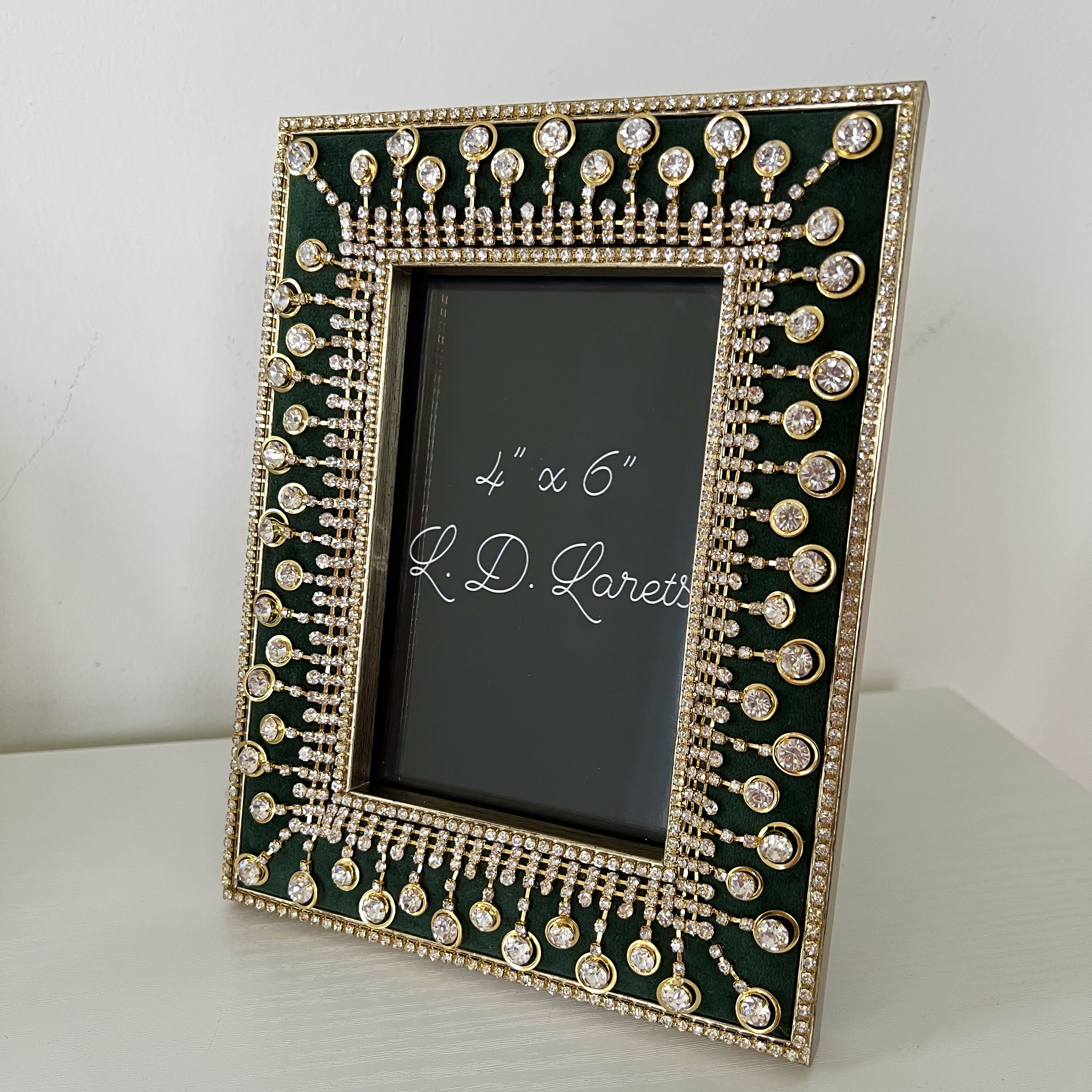 アンティーク雑貨 Shappy Green  velvet photo frame. YUXINFRAME Vintage Picture Frame 8x10 Green Antique gold