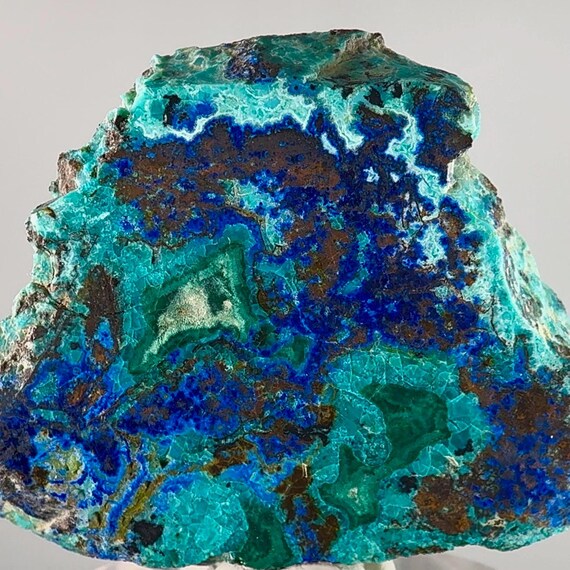Rare Azurite Chrysocolla Malachite & Conichalcite Slice - High Grade Mineral Specimen - Tsumeb Namibia