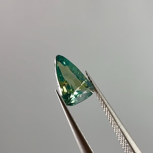 Rare Unheated Parti Sapphire - Bicolor Green & Yellow, Trillion Cut (1 Carat) - Madagascar
