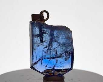 Colgante de plata de ley con cristal de tanzanita de calidad gema, RARO - Natural, sin tratamiento térmico, azul real, arcoíris