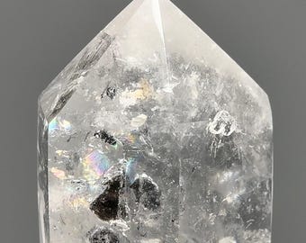 Rare Enhydro Quartz HUGE MOVING BUBBLE - Prismatic Rainbows, Manifestation, Double Terminated, Key