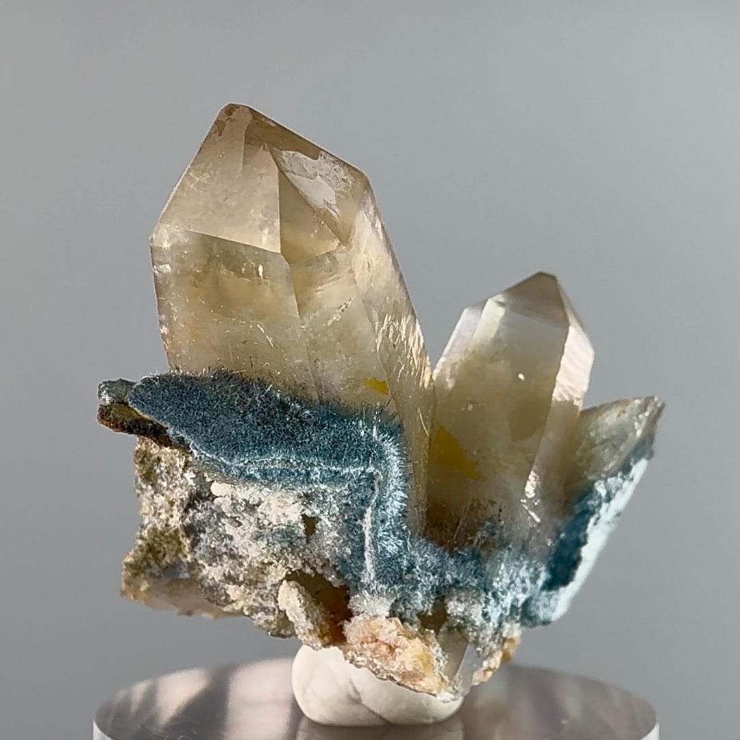 Rare Foitite Blue Tourmaline Golden Healer Quartz Cluster - Erongo ...