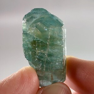 Very Rare High Grade Natural Tantric Twin Terminated Blue Green Baikal Apatite Crystal 16.2g PLEASE READ DESCRIPTION Etched / Pleochroism