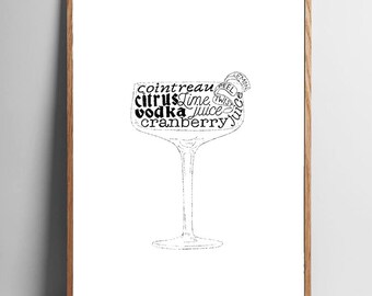 Cosmopolitan Cocktail Recipe Illustration