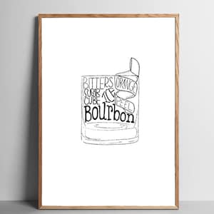 Ouderwetse cocktailreceptillustratie