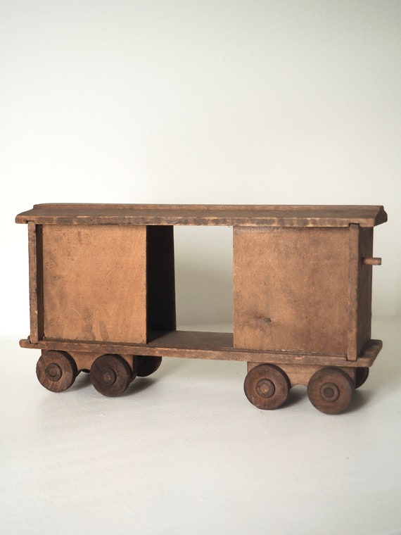 Primitive Folk Art Wooden Toy Train - image 5