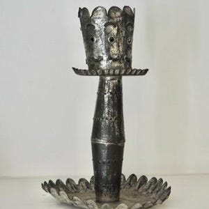 Scalloped Punched Tin Candle Holder