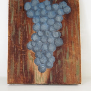Pinturas de frutas de arte popular primitivo sobre tablero de madera