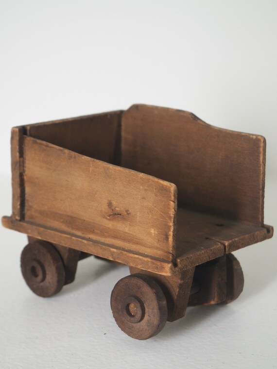 Primitive Folk Art Wooden Toy Train - image 7