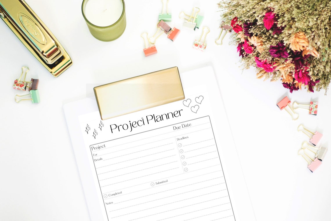 Academic Project Planner Sheet Printable Project Management Etsy