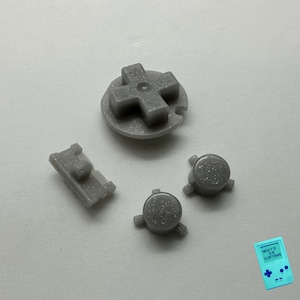 BRAND NEW Game Boy Pocket GBP Premium Quality Button Set Silver Sparkle! Usa Ready to ship! Great parts for your next project!