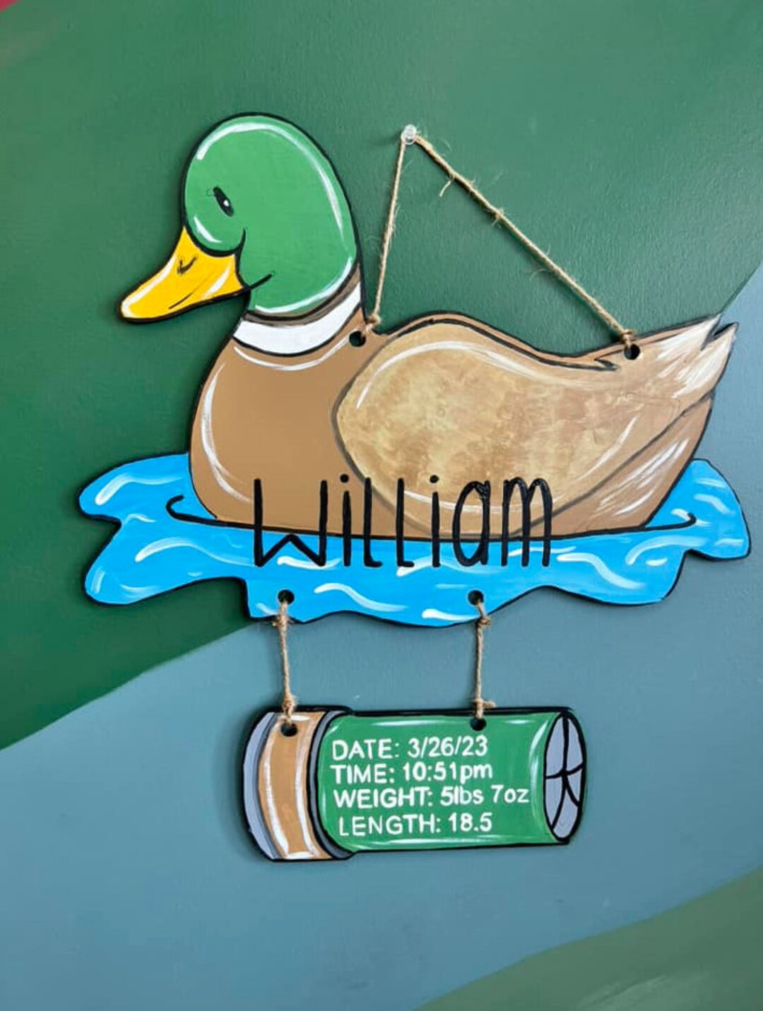 Mallard Duck Nursery Sign Hospital Door Hanger Boy Nursery Etsy