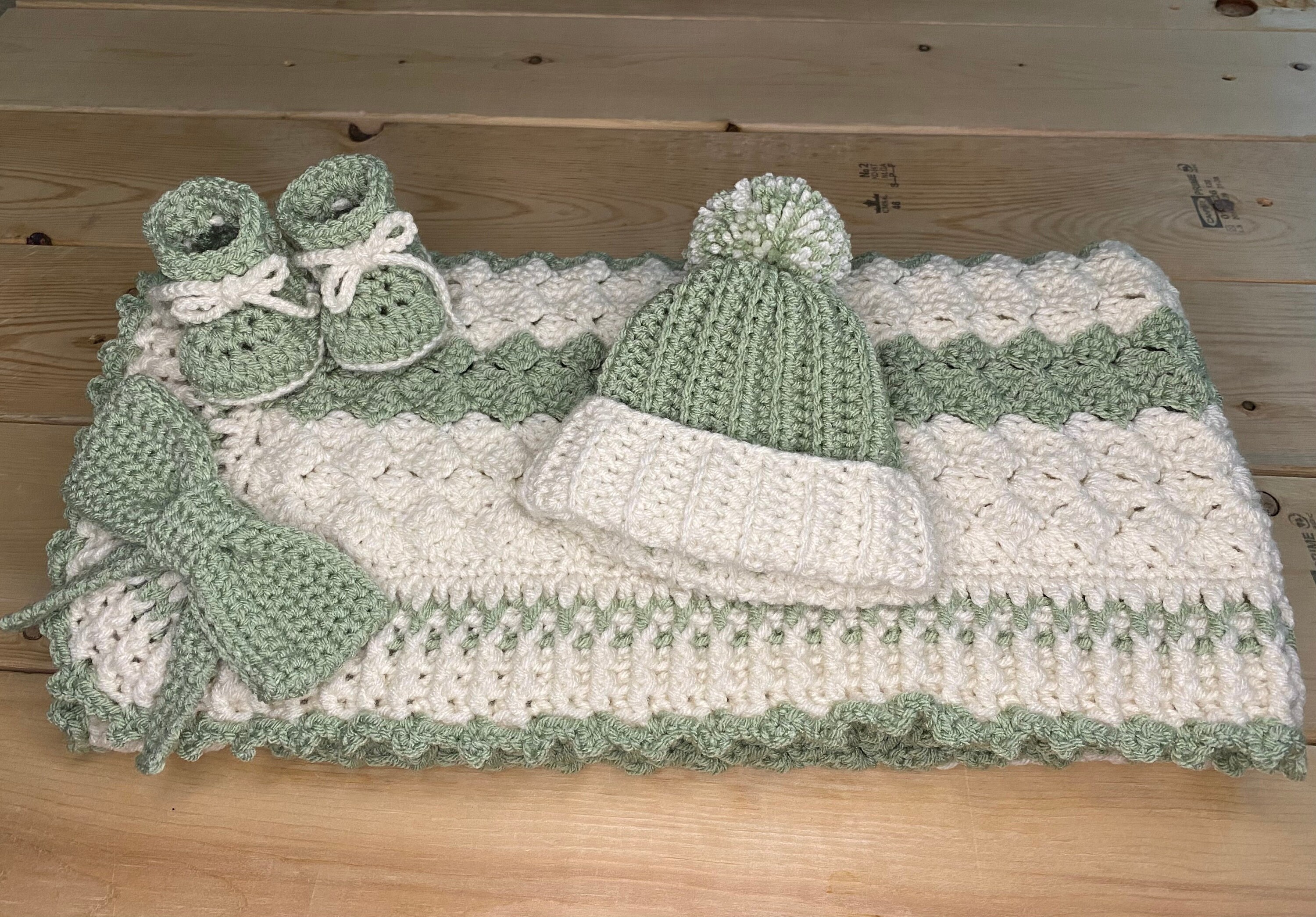 Crochet Baby Boy Blanket With Hat and Booty Set Baby Shower Etsy