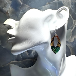 Geometric Acrylic Dangle Earrings: Colorful Modern Art Jewelry