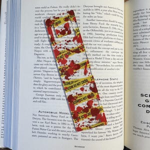 Crime Scene Do Not Cross Acrylic Bookmark – Unique Mystery Novelty Bookmark – True Crime Fan Gift – Clear Page Marker for Book Lovers
