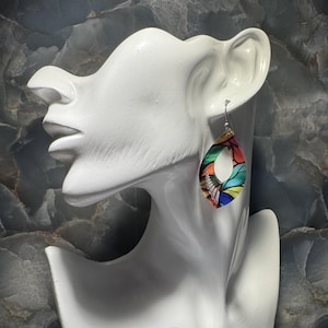 Acrylic Floral Dangle Earrings – Handmade Lightweight Flower Drop Earrings – Colorful Botanical Jewelry for Her