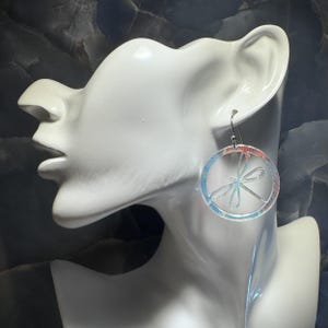 Acrylic Dragonfly Dangle Earrings: Colorful Insect Jewelry
