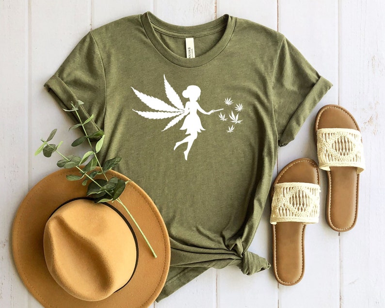 Cannabis T-Shirt, Weed Leaf Tee 420 Pothead Pixie Funny Shirt Valentine's Day Gift for Him for Her Stoner Marijuana Smoker Friend's Gift 