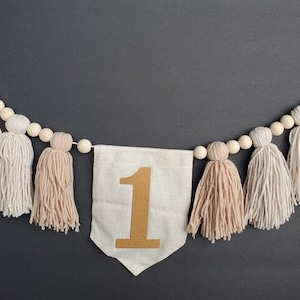 1st Birthday Neutral Highchair Garland Banner