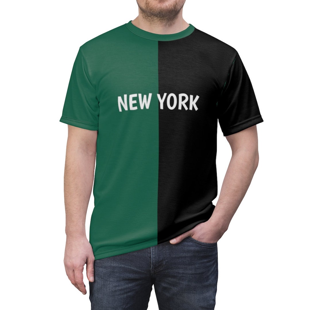 salsation Tshirt with split ダークブラウン Black, White & Green New York Two Tone Adult Split Tee Half